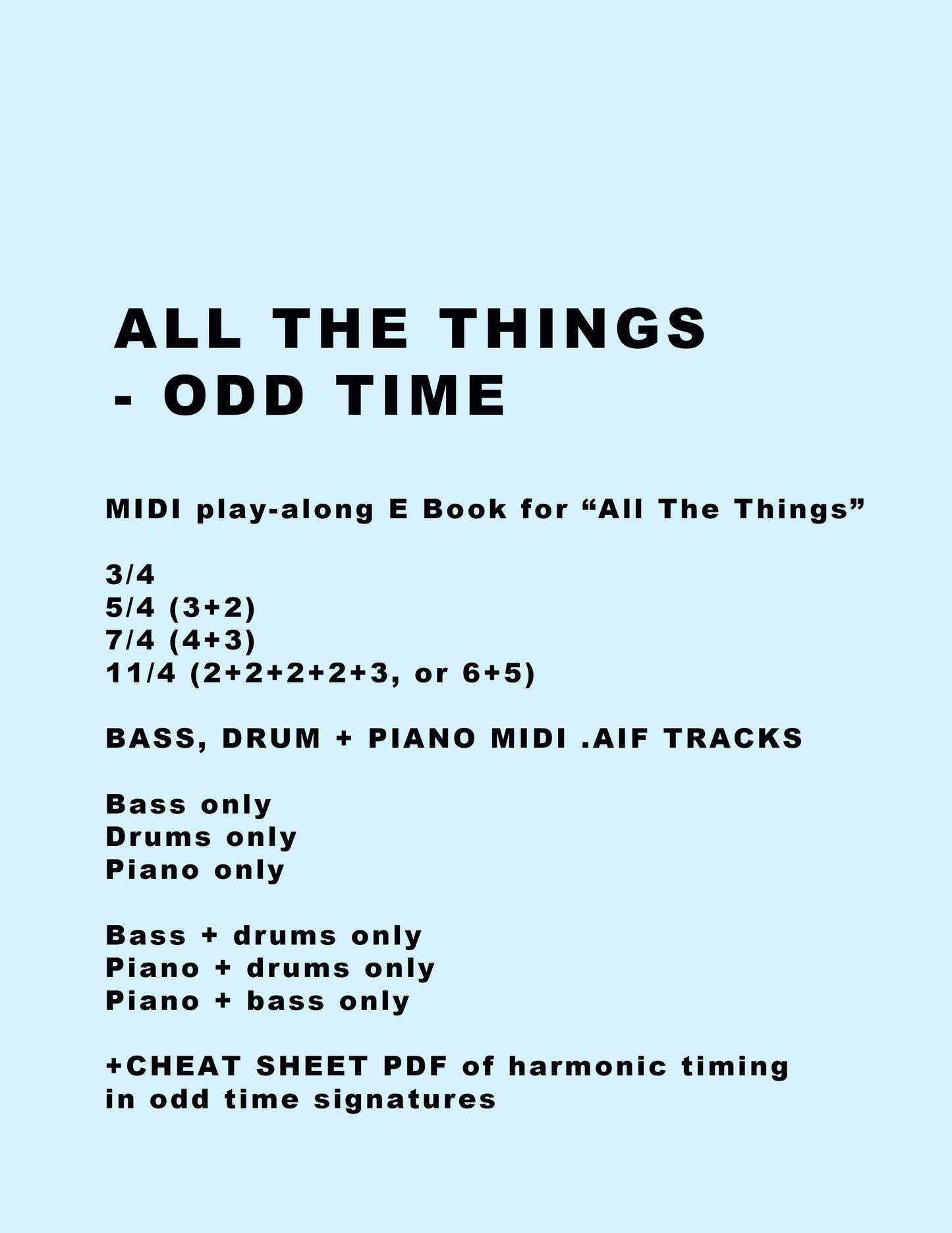 Odd-Time Mini E-Book - "All the Things"