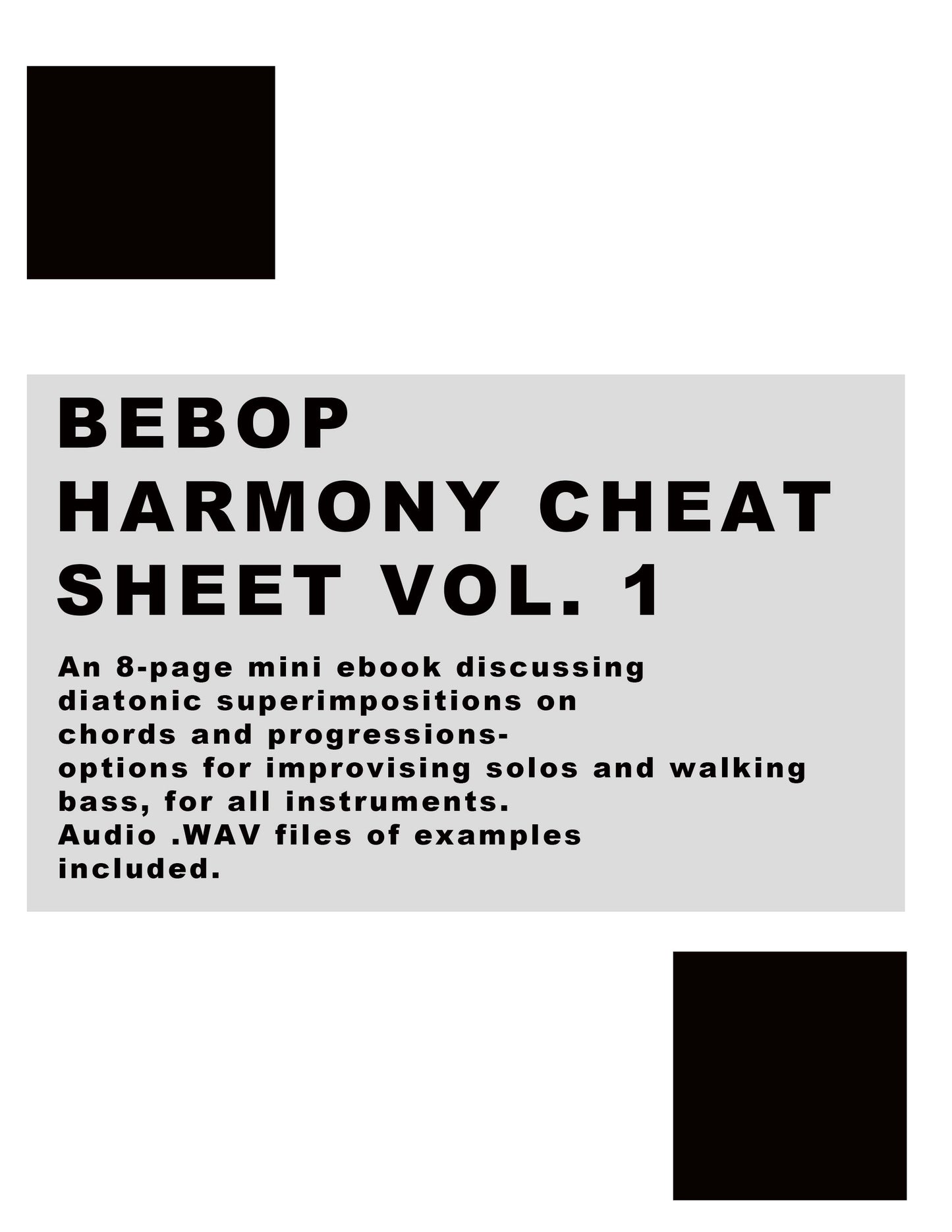 Bebop Harmony Cheat Sheet vol. 1