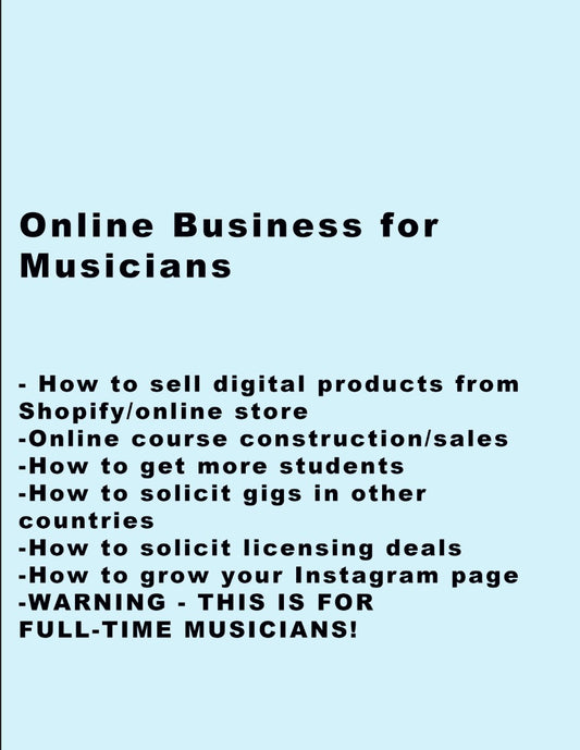 Online Business for Musicians E-Book